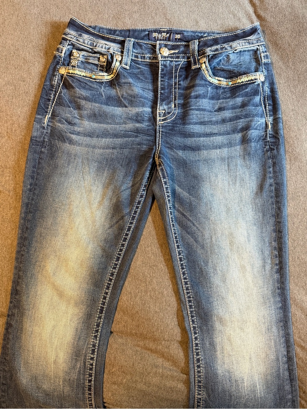 Miss Me Blue Washed Slim Jeans